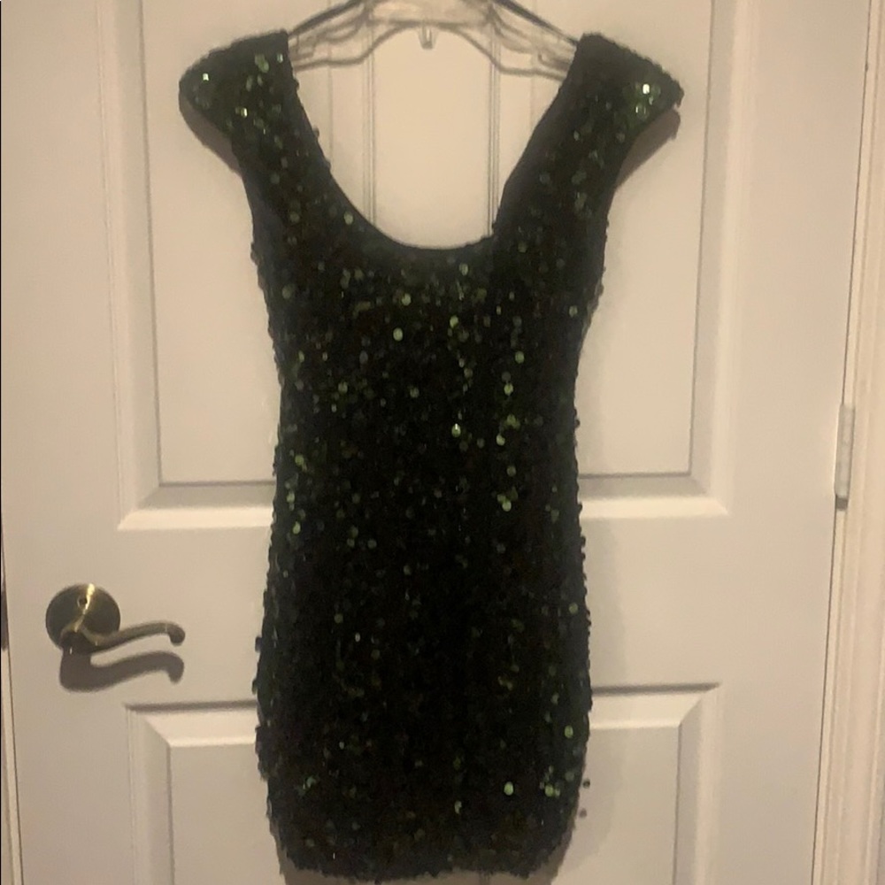 Hunter green sequined dress